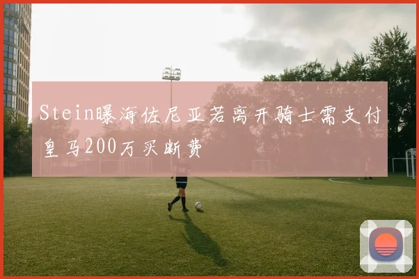 Stein曝海佐尼亚若离开骑士需支付皇马200万买断费